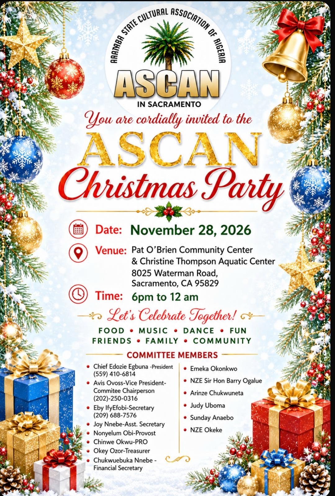 ASCAN Holiday Christmas Party flyer
